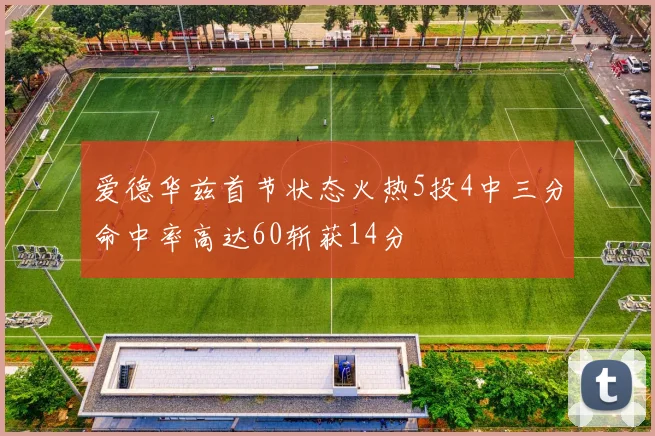 爱德华兹首节状态火热5投4中三分命中率高达60斩获14分